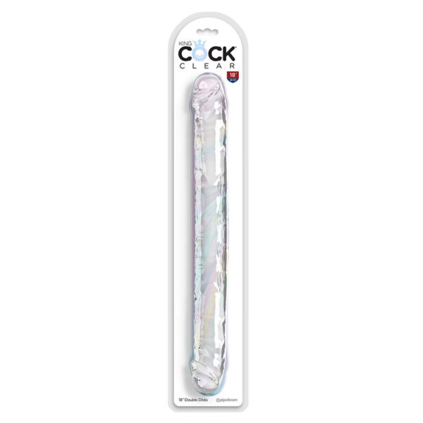 King Cock - Double Trouble Dildo Doble 46 Cm Transparente - Imagen 4