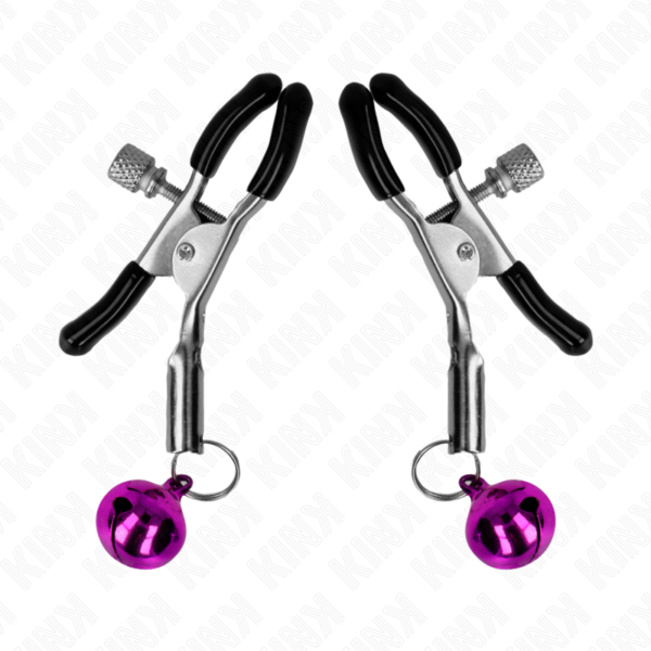 Kink - Pinzas Para Pezones Con Campanilla Violeta 6 Cm - Imagen 2