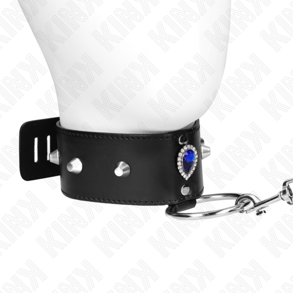 Kink - Collar Con Correa 65 Cm Con Diamantes Azules Ajustable 36-43 Cm X 5 Cm - Imagen 2