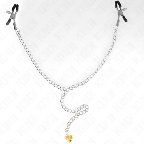 Kink - Pinzas Para Pezones Con Campana Cascabel Dorado Y Cadena 30 Cm - Imagen 4