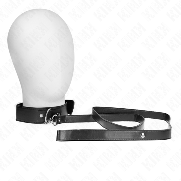 Kink - Collar Con Correa 116 Cm Fino Negro Ajustable 32-50 Cm X 8 Cm - Imagen 2