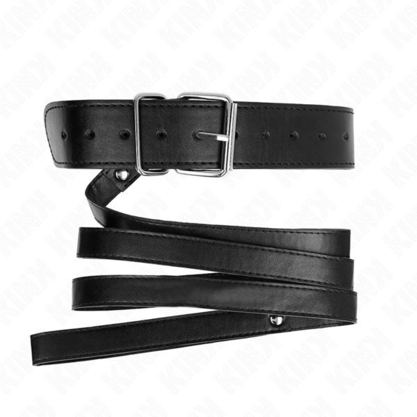 Kink - Collar Con Correa 116 Cm Fino Negro Ajustable 32-50 Cm X 8 Cm - Imagen 4