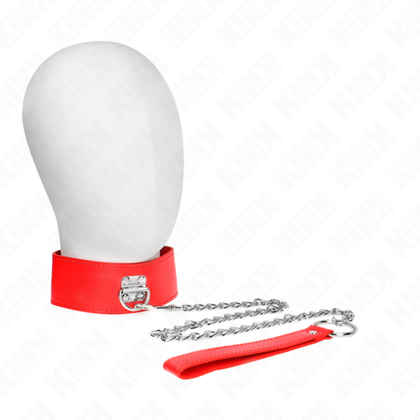 Kink - Collar Con Correa 65 Cm Ancho Rojo Ajustable 33.5-41 Cm X 5 Cm - Imagen 2