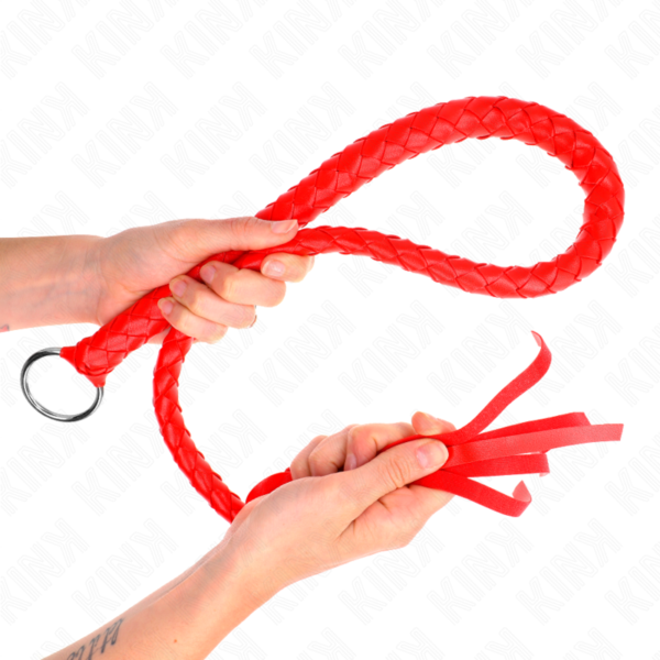 Kink - Látigo De Serpiente Con Anillo De Mano Rojo 65 Cm - Imagen 4