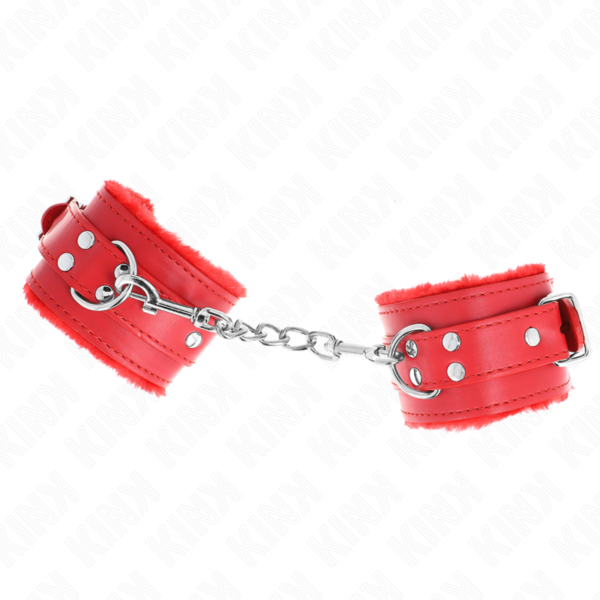 Kink - Muñequeras Forradas Rojo Con Correa Rojo Ajustable 20-29 Cm X 5.5 Cm - Imagen 2