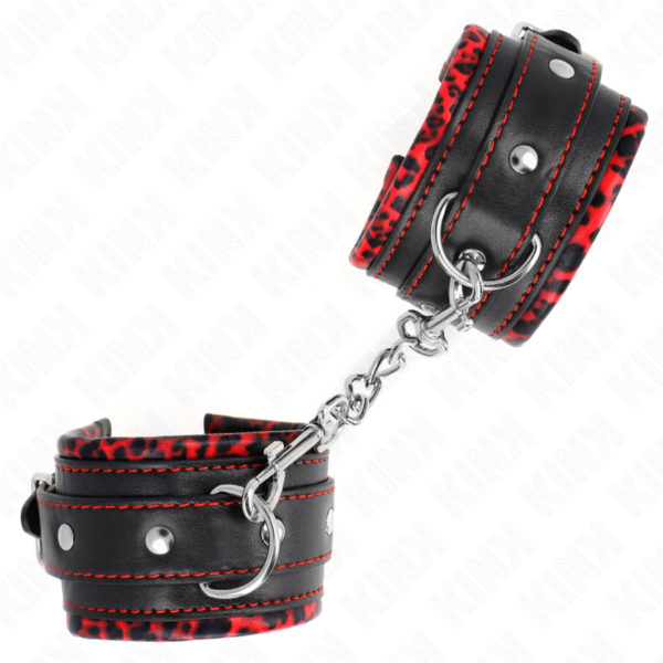 Kink - Muñequeras Forradas Rojo / Negro Ajustable 17-29 Cm X 6 Cm - Imagen 2