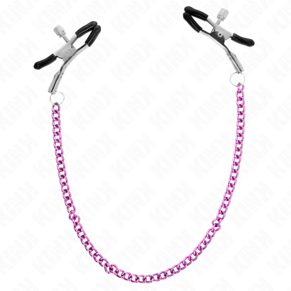 Kink - Pinzas Para Pezones Con Cadena Violeta 30 Cm - Imagen 3