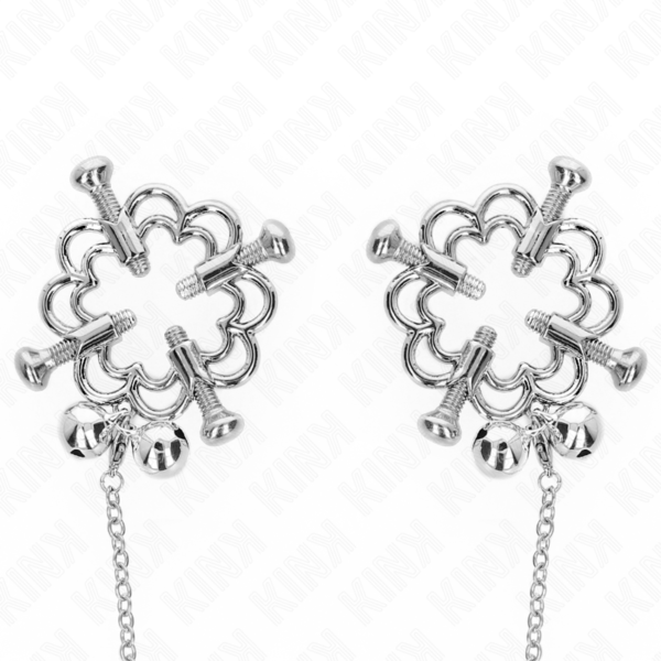 Kink - Pinzas Para Pezones Flor Metálica Con Cadena - Imagen 2