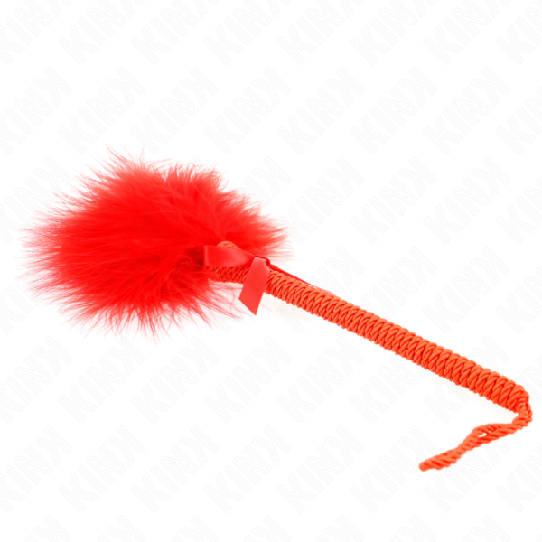 Kink - Masajeador De Cuerda De Nailon Con Plumas Para Cosquillas Y Lazo Rojo 25 Cm - Imagen 3