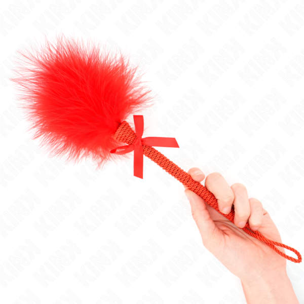 Kink - Masajeador De Cuerda De Nailon Con Plumas Para Cosquillas Y Lazo Rojo 25 Cm - Imagen 2