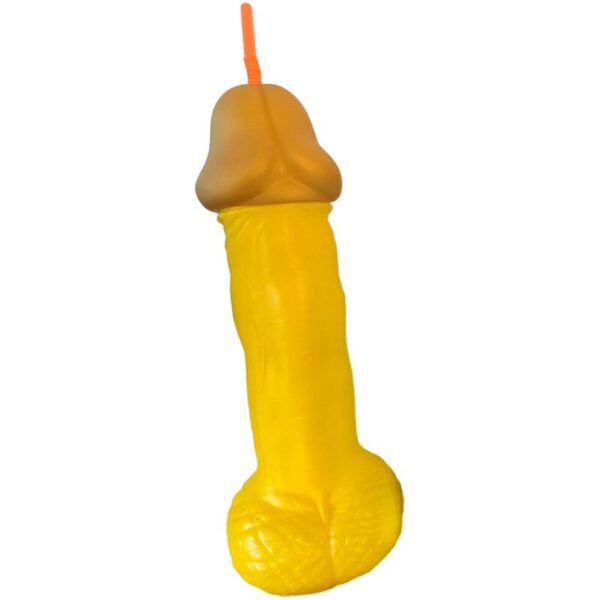 Diablo Picante - Vaso Pene Plástico Amarillo