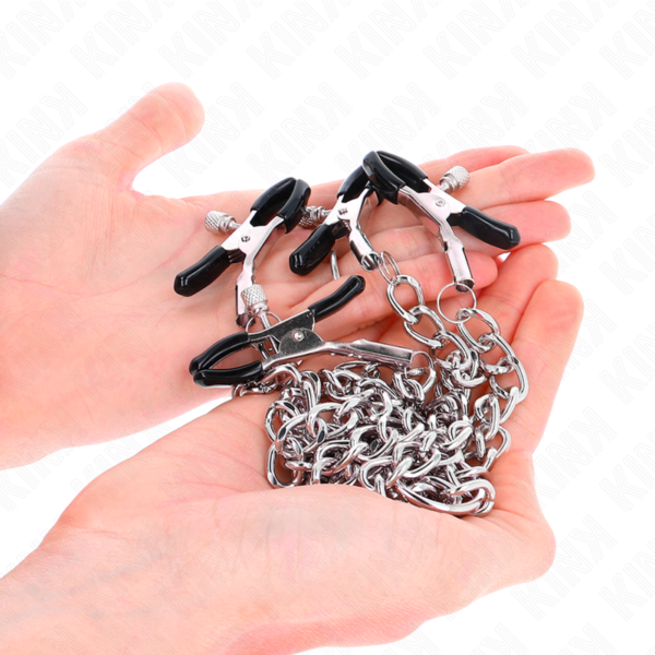 Kink - Pinzas Para Pezones Doble 32 Cm Con Cadenas 14 Cm - Imagen 2