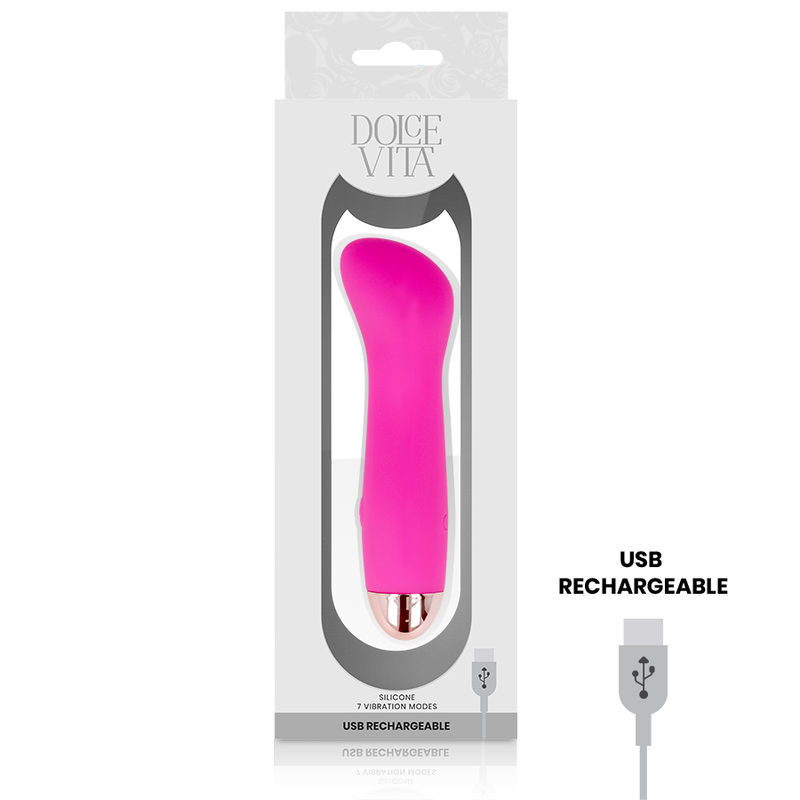 DOLCE VITA - VIBRADOR RECARGABLE ONE ROSA 7 VELOCIDADES - Imagen 3