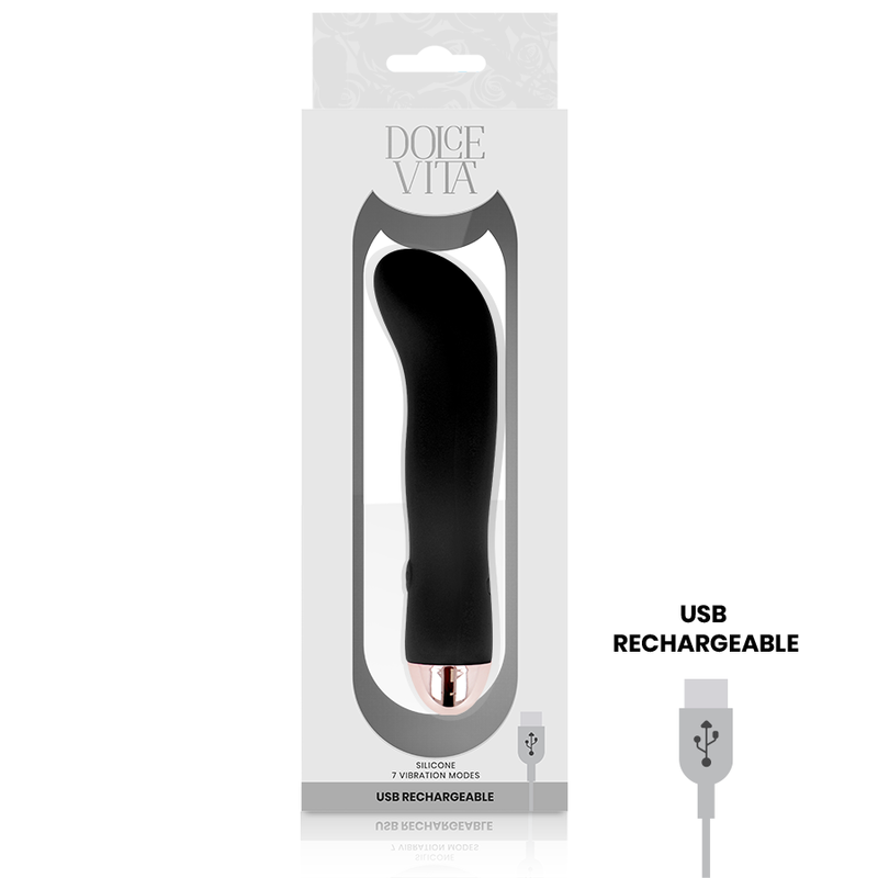 DOLCE VITA - VIBRADOR RECARGABLE TWO NEGRO 7 VELOCIDADES - Imagen 3