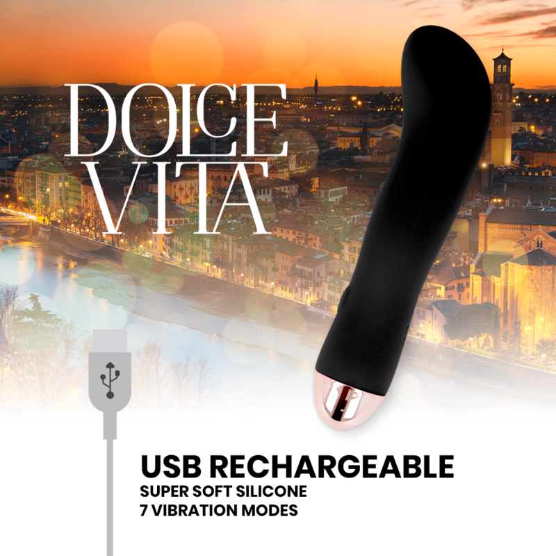 DOLCE VITA - VIBRADOR RECARGABLE TWO NEGRO 7 VELOCIDADES - Imagen 4