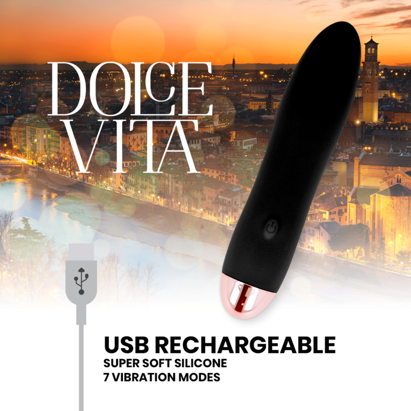 DOLCE VITA - VIBRADOR RECARGABLE FOUR NEGRO 7 VELOCIDADES - Imagen 3