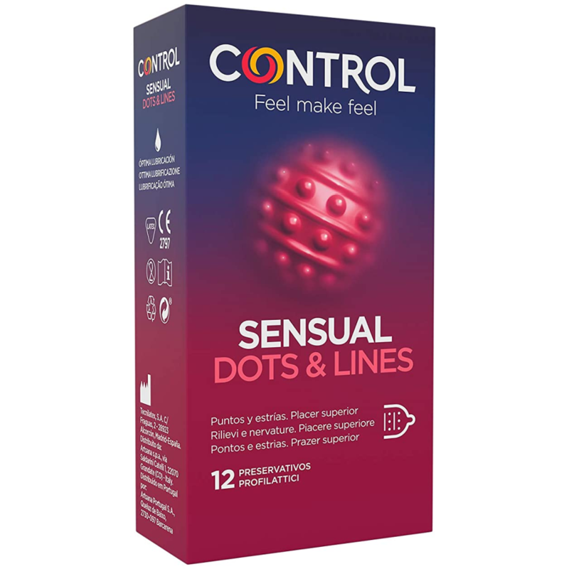 CONTROL – SENSUAL DOTS & LINES PUNTOS Y ESTRIAS 12 UDS