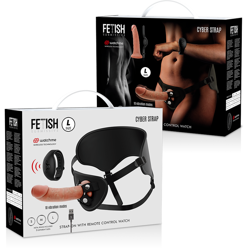 FETISH SUBMISSIVE CYBER STRAP - ARNÉS CON DILDO CONTROL REMOTO TECNOLOGÍA WATCHME L - Imagen 6