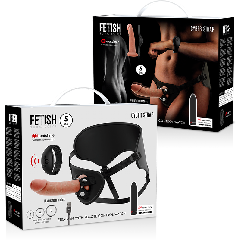 FETISH SUBMISSIVE CYBER STRAP - ARNÉS CON DILDO Y BALA CONTROL REMOTO TECNOLOGÍA WATCHME S - Imagen 14