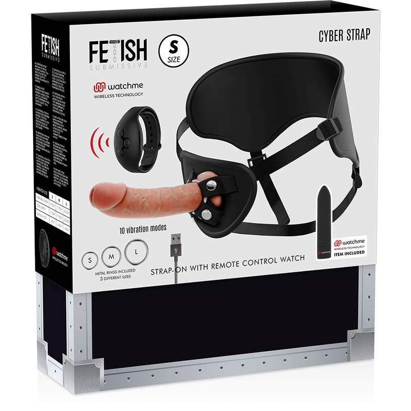 FETISH SUBMISSIVE CYBER STRAP - ARNÉS CON DILDO Y BALA CONTROL REMOTO TECNOLOGÍA WATCHME S - Imagen 15