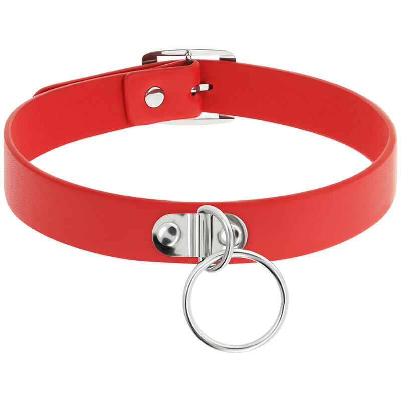 COQUETTE CHIC DESIRE - COLLAR CUERO VEGANO ROJO ACCESORIO WOMAN FETISH - Imagen 4