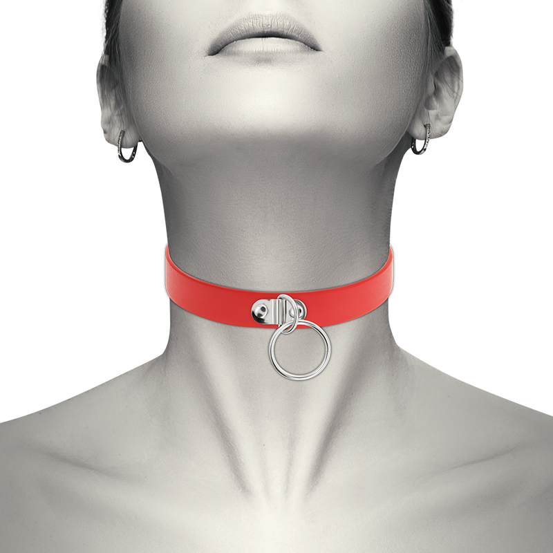 COQUETTE CHIC DESIRE - COLLAR CUERO VEGANO ROJO ACCESORIO WOMAN FETISH - Imagen 5