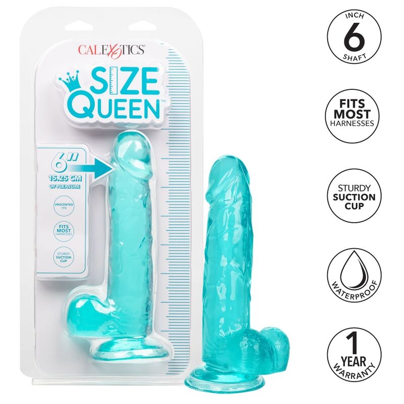 CALEXOTICS - SIZE QUEEN DILDO AZUL 15.3 CM - Imagen 6