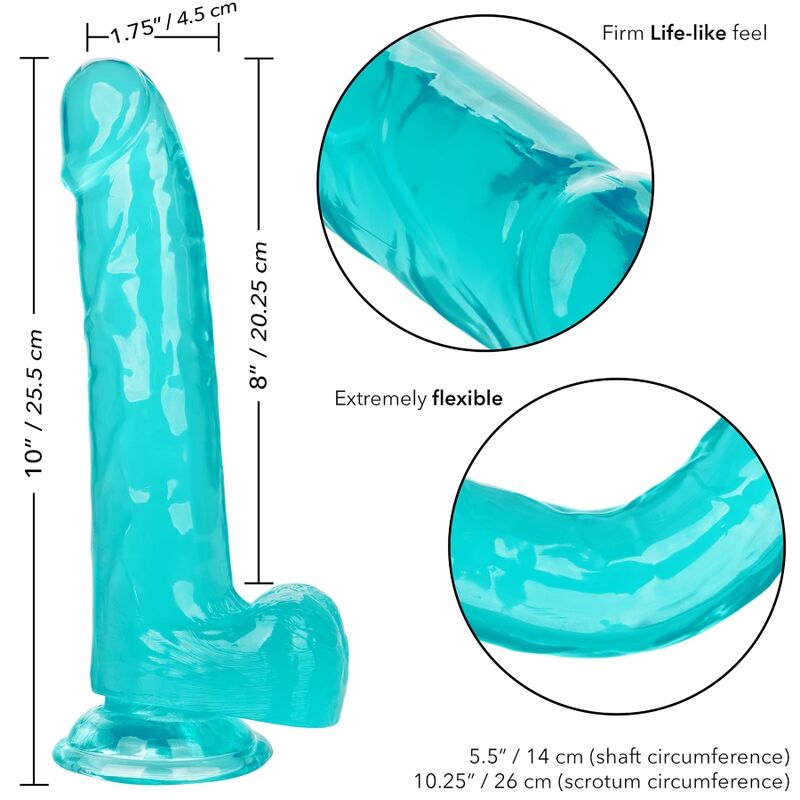 CALEXOTICS - SIZE QUEEN DILDO AZUL 20.3 CM - Imagen 4