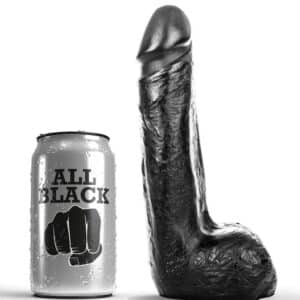 All Black – Dildo Realístico Negro Suave 20 Cm