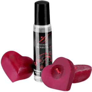 Extase Sensual Kit Noches De Seda Con Pétalos Y Lubricante De Fresa