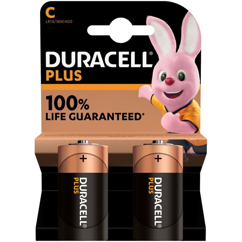 DURACELL – PLUS POWER PILA ALCALINA C LR14 BLISTER*2