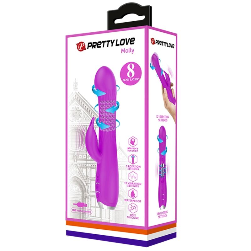PRETTY LOVE - MOLLY VIBRADOR CON ROTACION RECARGABLE - Imagen 5