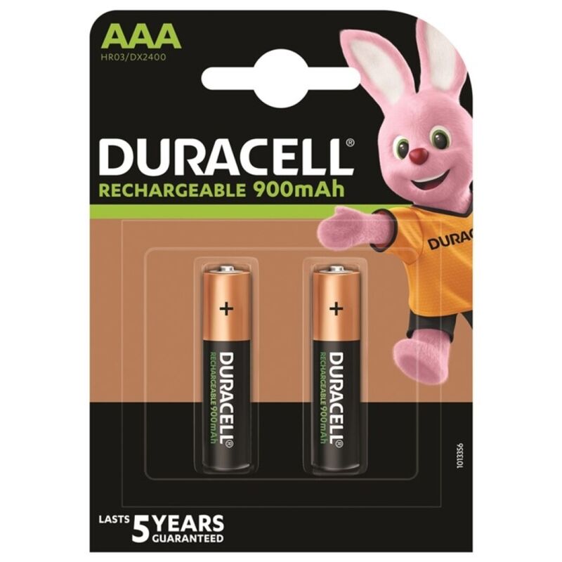 DURACELL – PILA RECARGABLE HR03 AAA 900mAh BLISTER*2