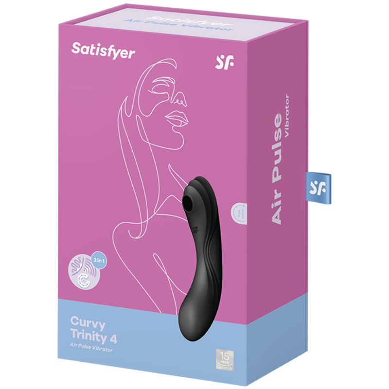 SATISFYER - CURVY TRINITY 4 ESTIMULADOR Y VIBRADOR NEGRO - Imagen 3
