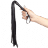 Secretplay látigo BDSM negro de cuero sintético, 44 cm