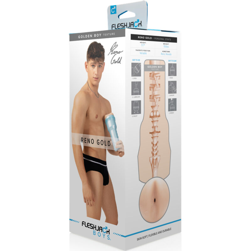FLESHJACK - MASTURBADOR RENO GOLD GOLDEN BOY ANO - Imagen 4