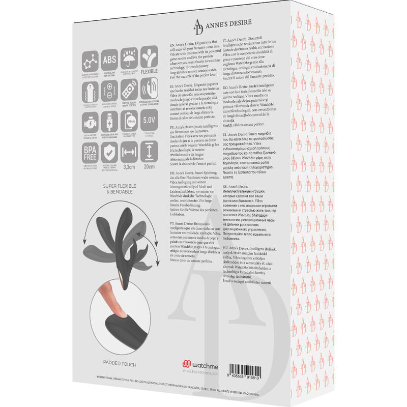 ANNE'S DESIRE - RABBIT CONTROL REMOTO TECNOLOGÍA WATCHME NEGRO - Imagen 2
