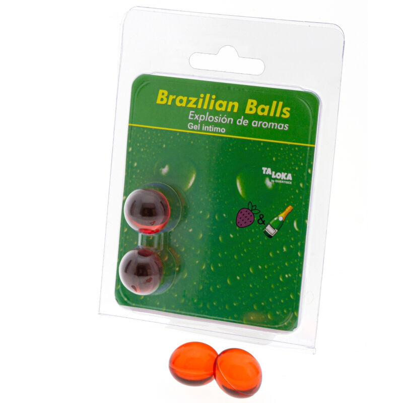 TALOKA – BRAZILIAN BALLS GEL ÍNTIMO FRESAS & CHAMPN 2 BOLAS