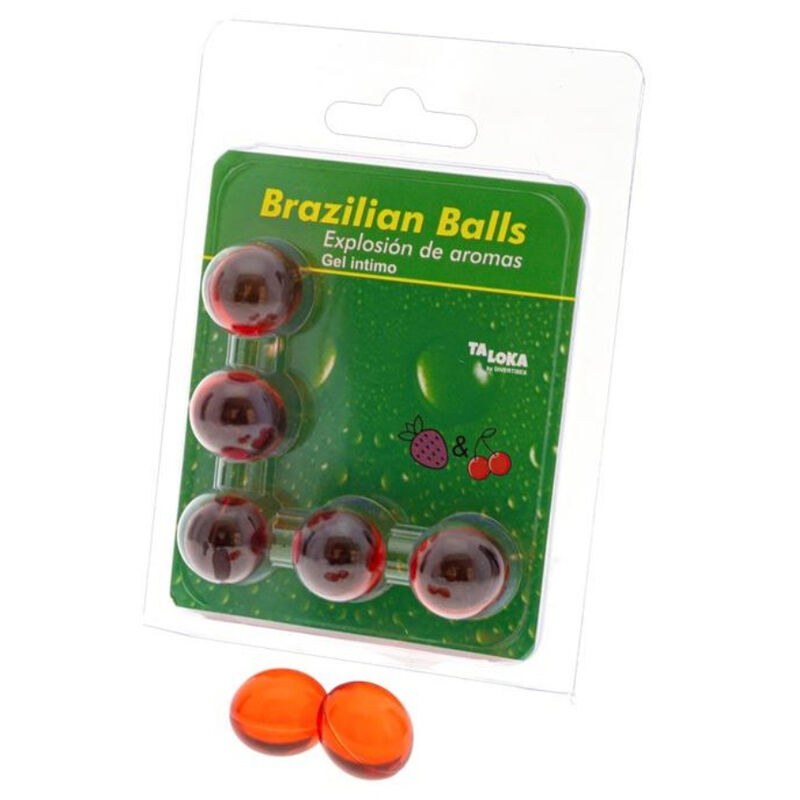 TALOKA – BRAZILIAN BALLS GEL ÍNTIMO FRESA & CEREZA 5 BOLAS
