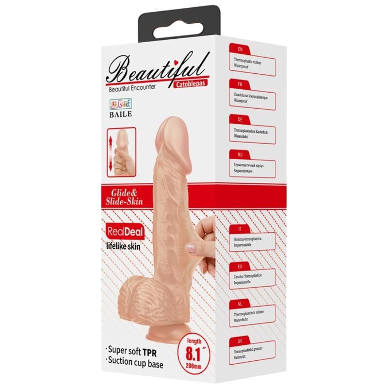 BAILE - BEAUTIFUL ENCOUNTER CATOBLEPAS DILDO REALÍSTICO FLEXIBLE 20.6 CM NATURAL - Imagen 6