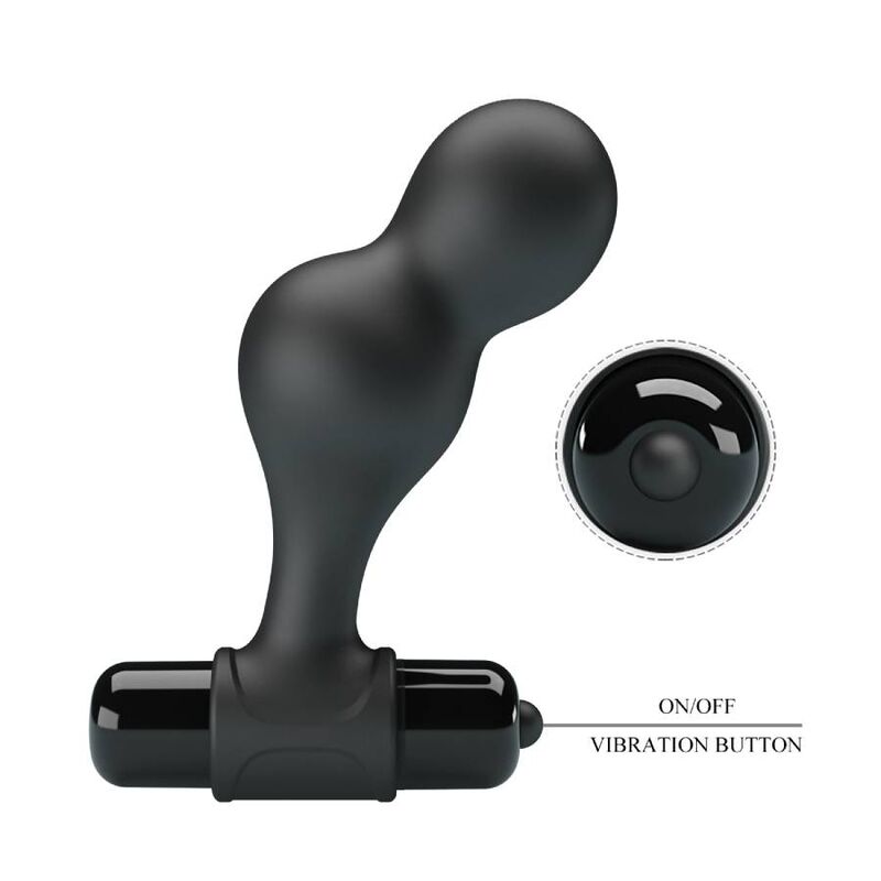 MR PLAY - PLUG ANAL VIBRADOR DE SILICONA NEGRO - Imagen 2