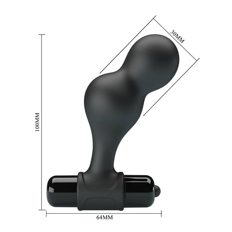 MR PLAY - PLUG ANAL VIBRADOR DE SILICONA NEGRO - Imagen 5