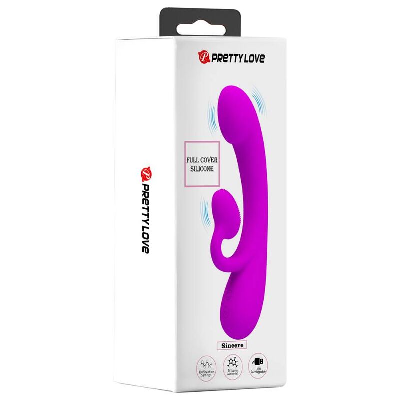 PRETTY LOVE - SINCERE VIBRADOR Y SUCCIONADOR DE CLÍTORIS SILICONA MORADO - Imagen 4