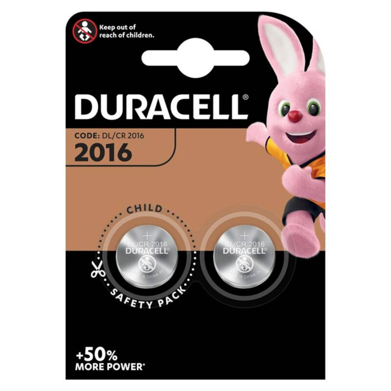 DURACELL – PILA BOTON LITIO CR2016 3V BLISTER*2