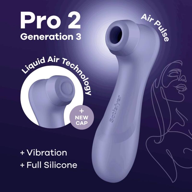 SATISFYER - PRO 2 GENERACIÓN 3 LIQUID AIR TECHNOLOGY GRANATE - Imagen 6