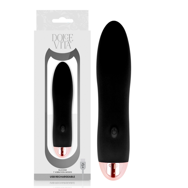 DOLCE VITA - VIBRADOR RECARGABLE FOUR NEGRO 7 VELOCIDADES - Imagen 2