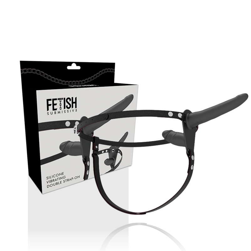 FETISH SUBMISSIVE HARNESS - DOBLE PENETRACIÓN VIBRADOR NEGRO - Imagen 2