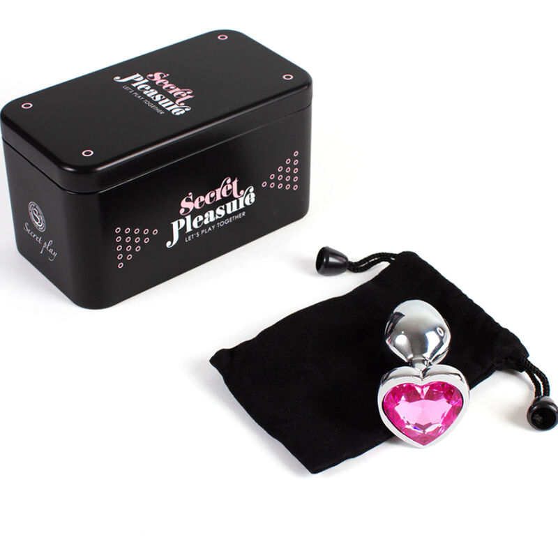SECRETPLAY - METAL BUTT PLUG CORAZÓN FUCSIA TALLA S 7 CM - Imagen 2