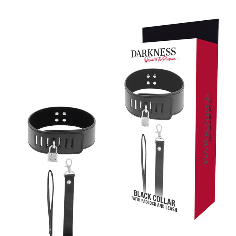 DARKNESS – COLLAR BDSM CON CANDADO NEGRO