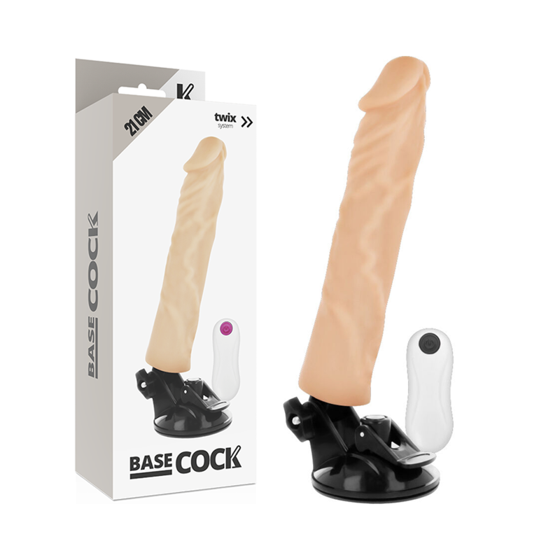 BASECOCK - VIBRADOR REALÍSTICO CONTROL REMOTO NATURAL 21 CM -O- 4 CM - Imagen 6